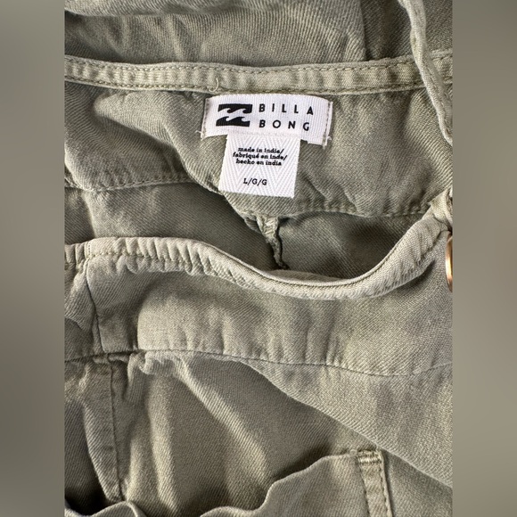 Billabong Casual Linen Romper Overall Beach Surf California Coastal Cowgirl - Picture 14 of 14